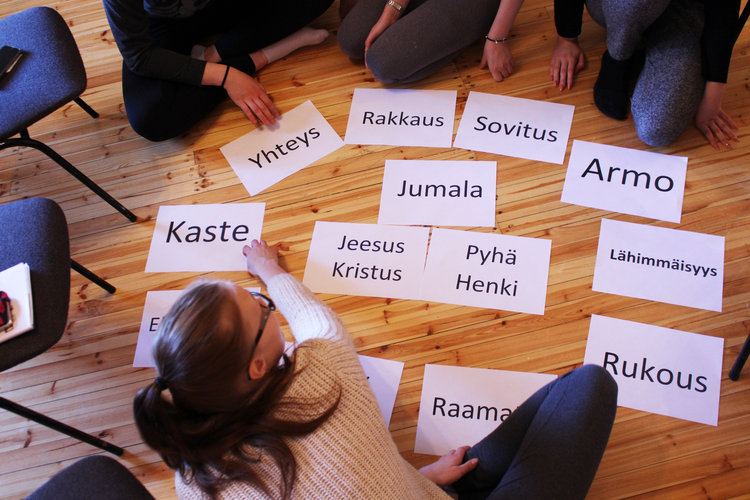 Uskoon liittyviä sanoja.