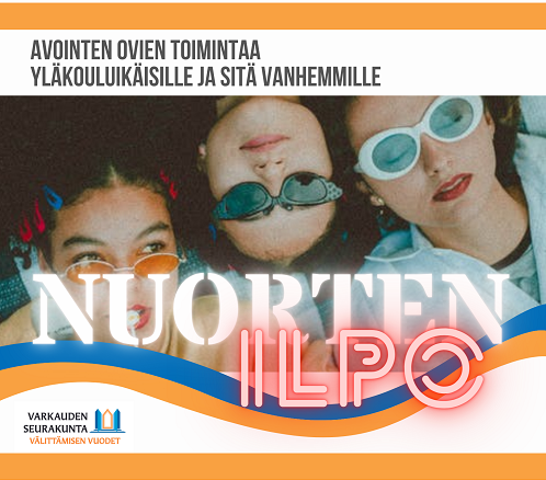 Nuorten Ilpo - avointen ovien toimintaa Nuoria tyttöjä vierekkäin aurinkolasit päässä.