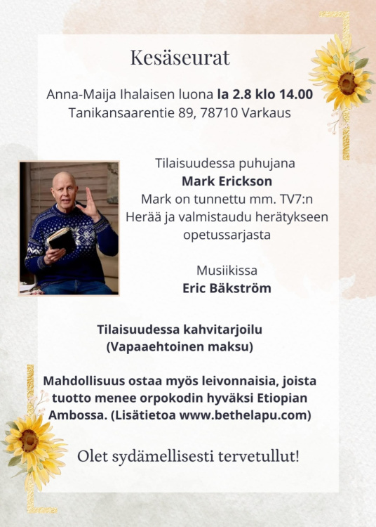 Kesäseurat Harjurannalla Mainoskuva.