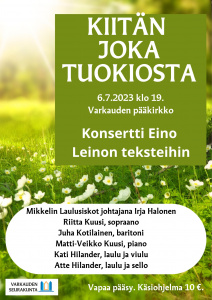 konsertin mainos vihreällä poihjalla