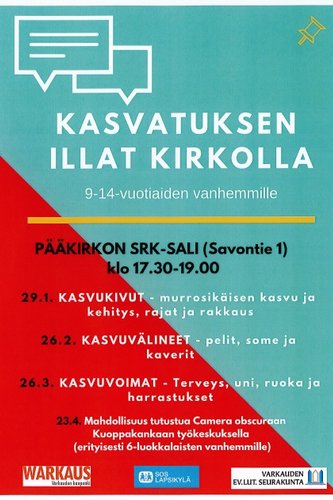 Kasvatuksen illat kirkolla 9-14 v