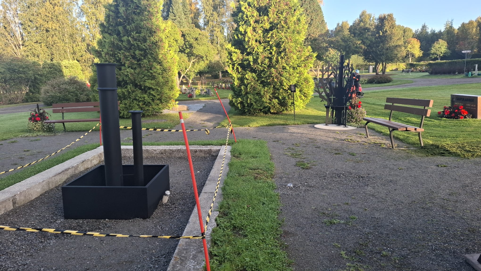 Suihkulähde hautausmaalla.
